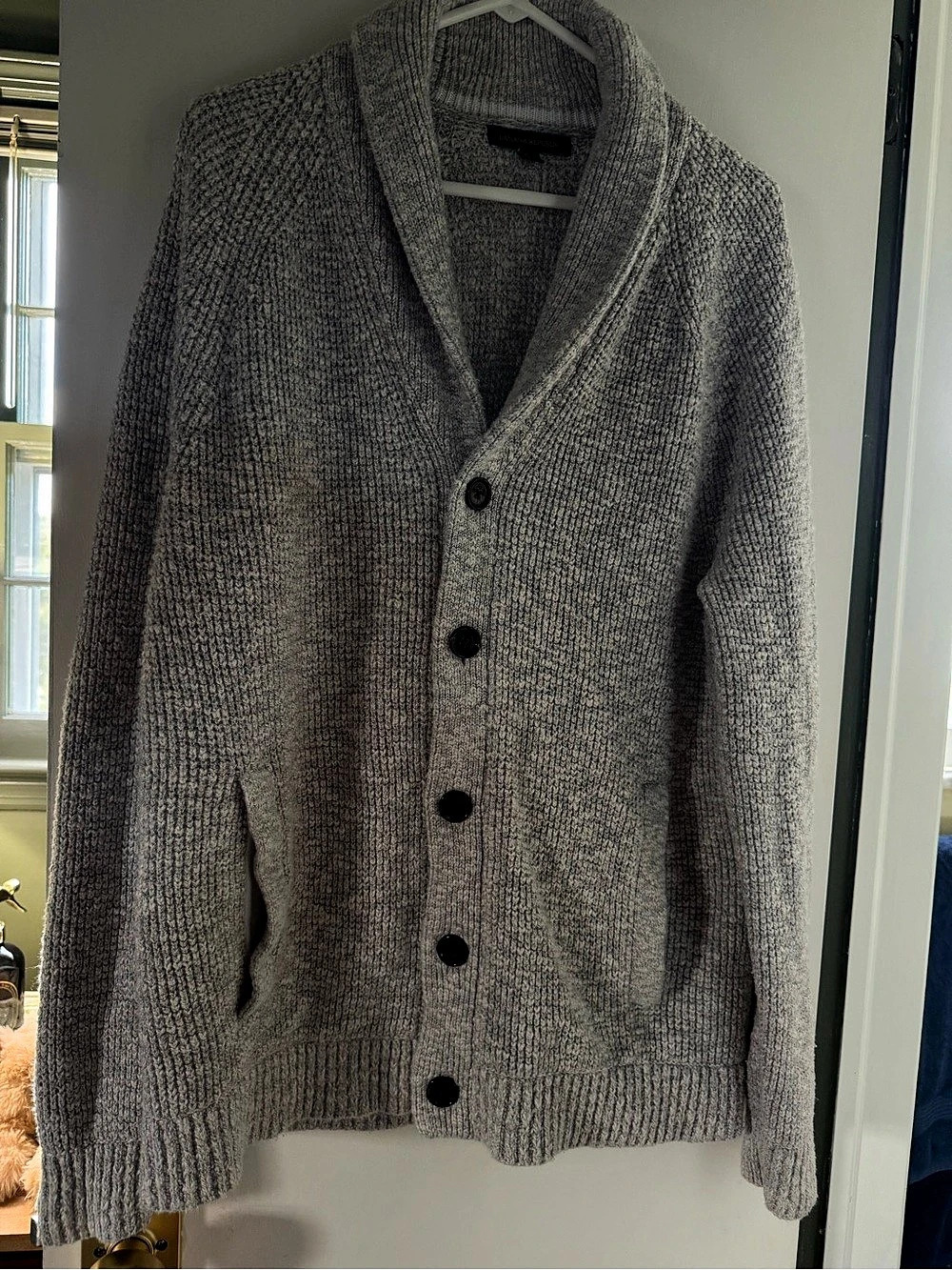 Banana Republic Shawl Collar Cardigan Sweater Gray Large